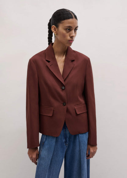Cinnamon Brown Oversized Short Blazer | ME+EM