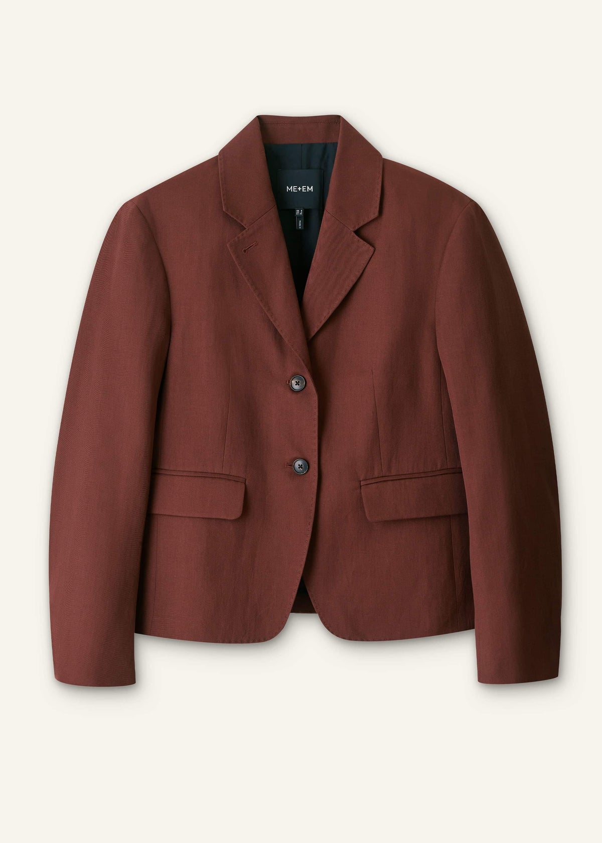 Cinnamon Brown Oversized Short Blazer | ME+EM