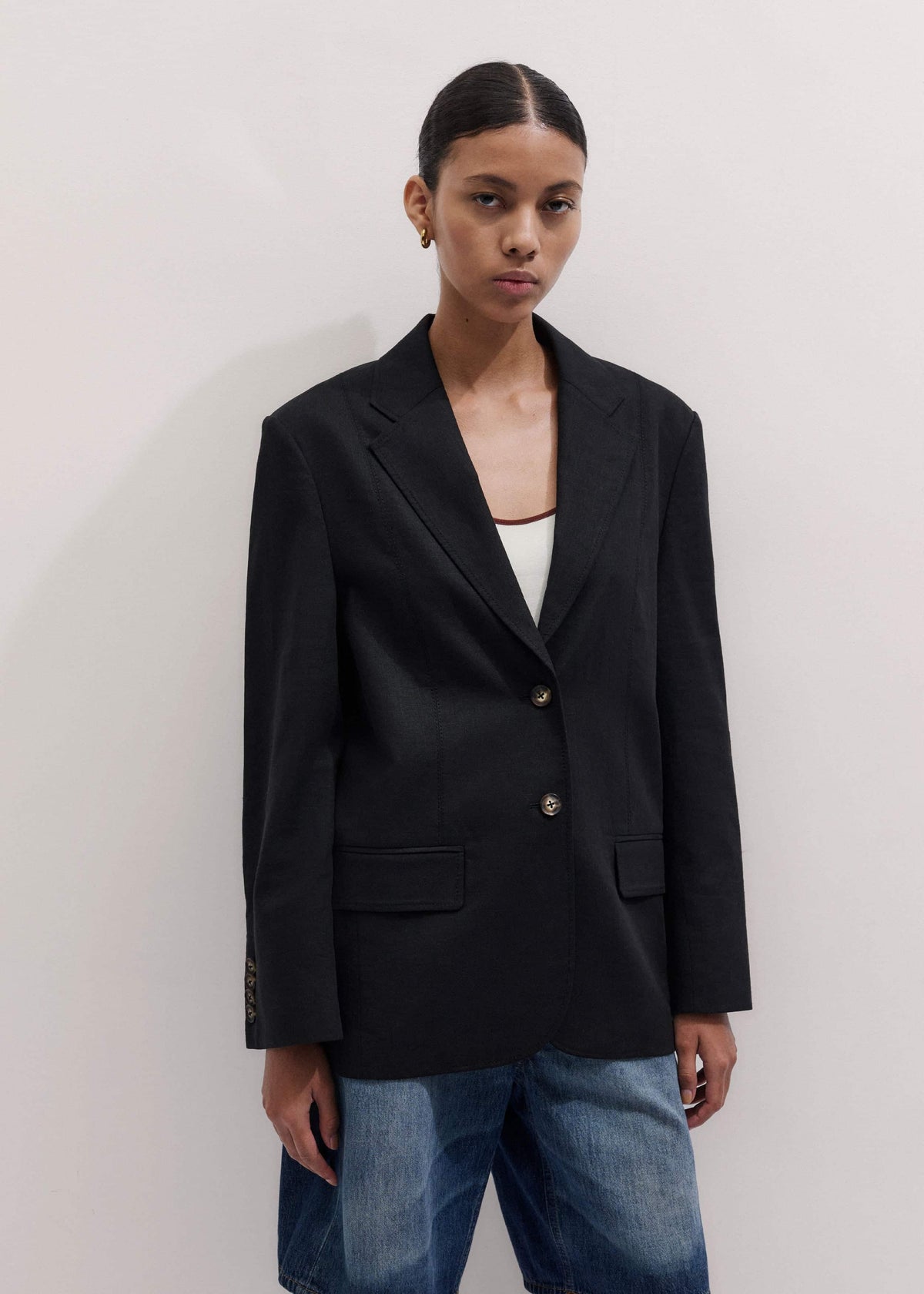 Black Summer Oversized Blazer | ME+EM