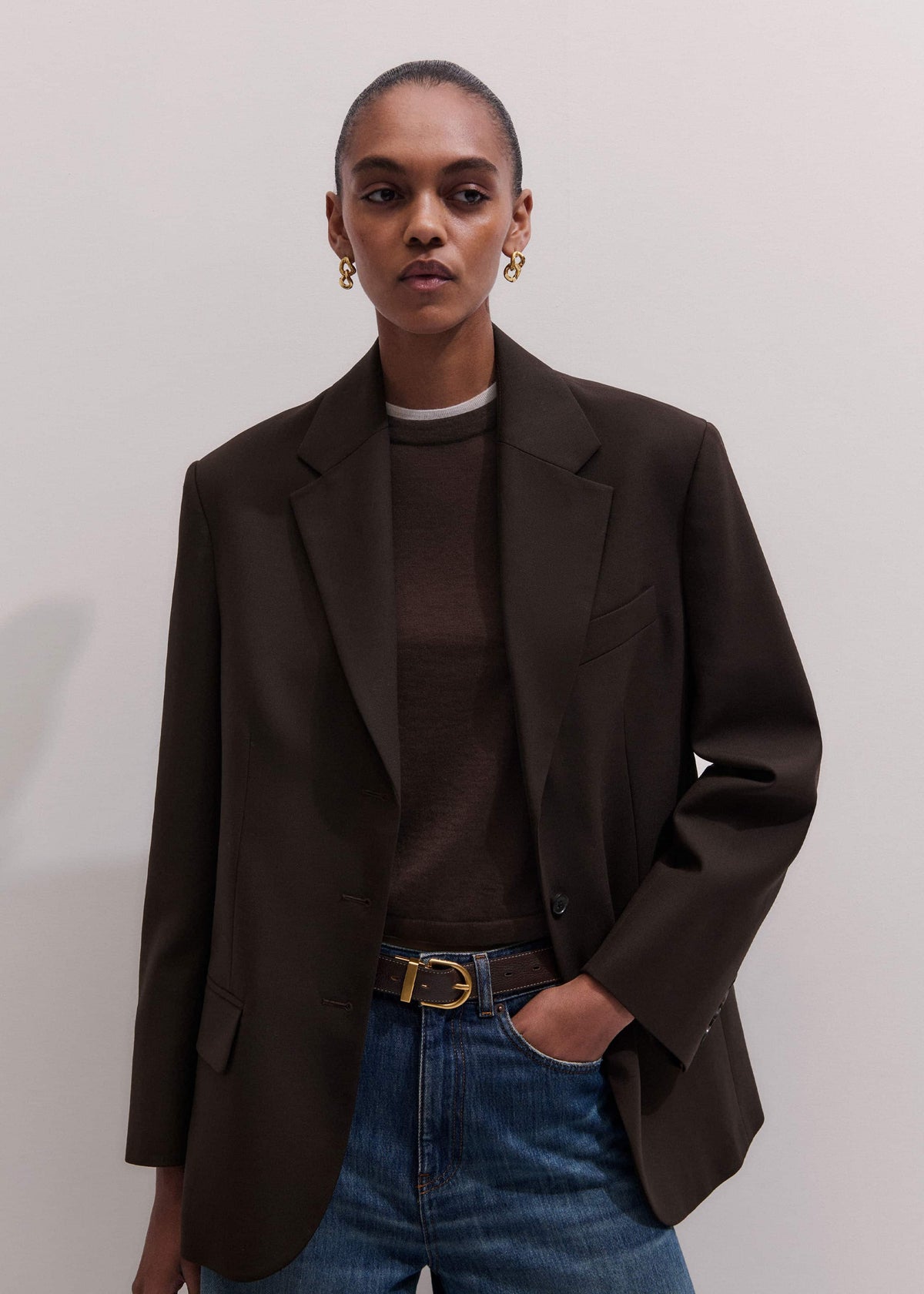 Brown Icon Intelligently Oversized Blazer | ME+EM
