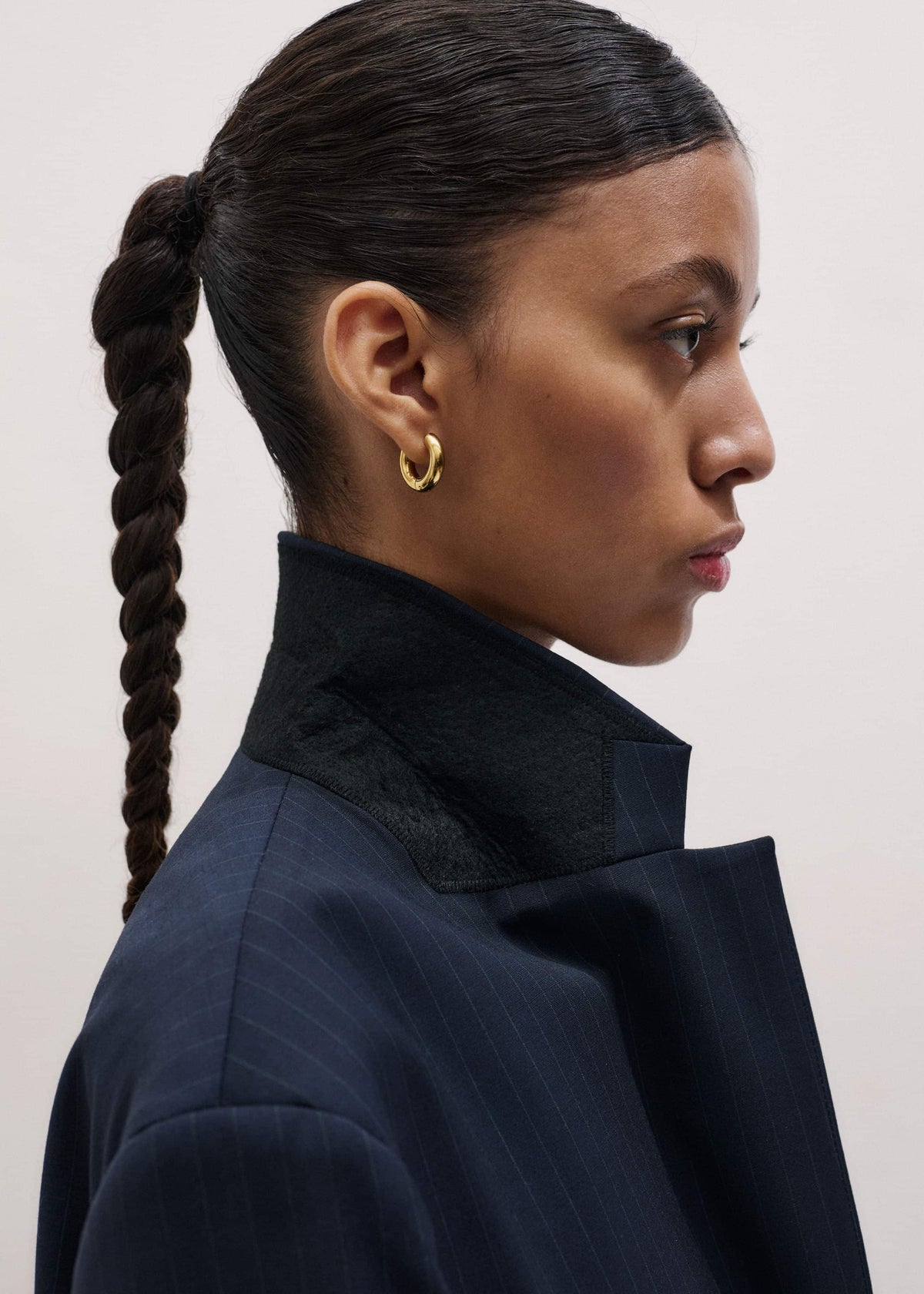 Navy Pinstripe Oversized Blazer | ME+EM