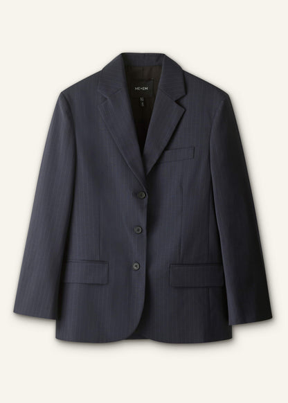 Navy Pinstripe Oversized Blazer | ME+EM