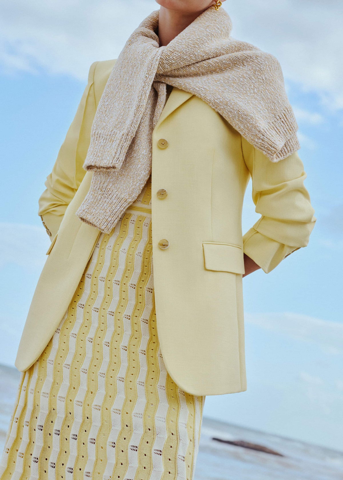 Yellow Slim Contour Blazer | ME+EM