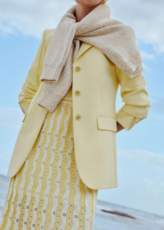 Yellow Slim Contour Blazer | ME+EM