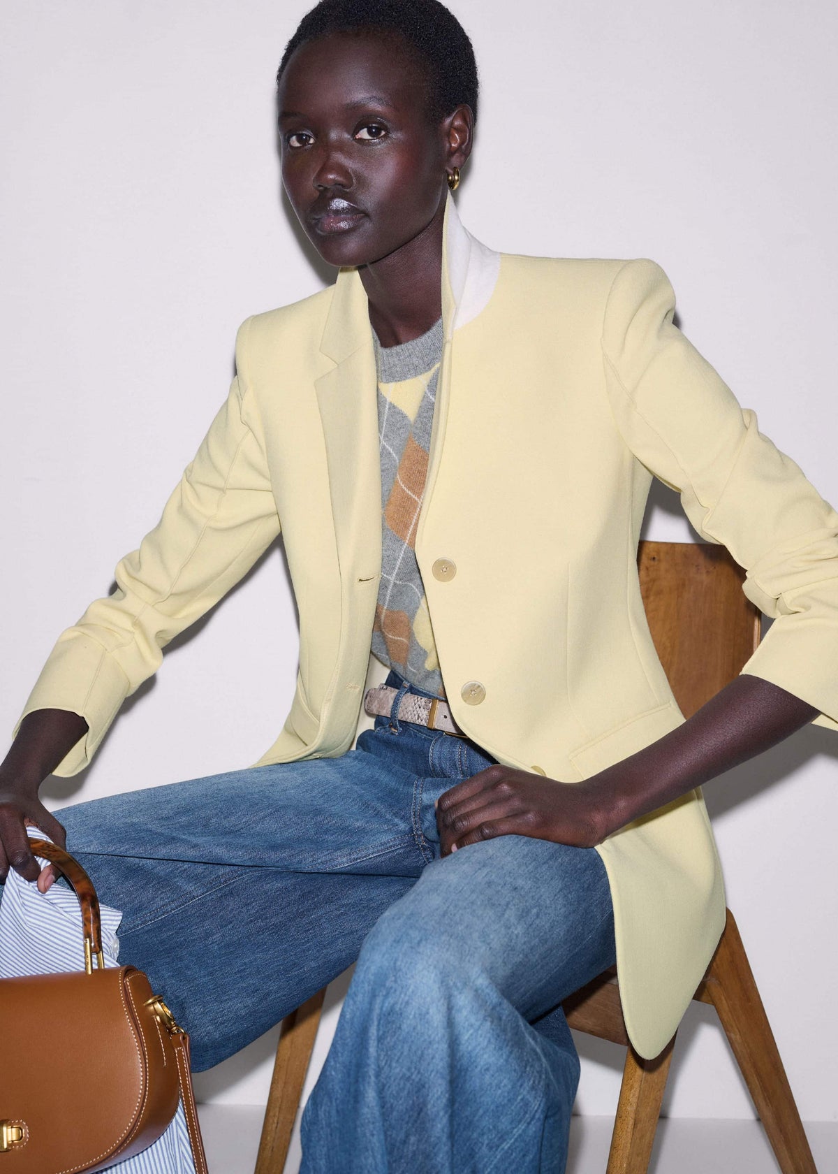 Yellow Slim Contour Blazer | ME+EM