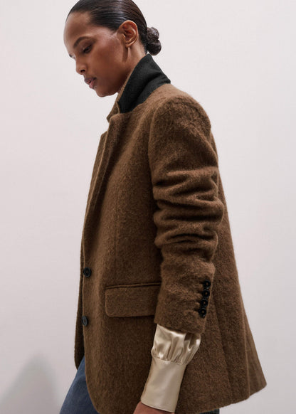 Brown Teddy Luxe Blazer | ME+EM