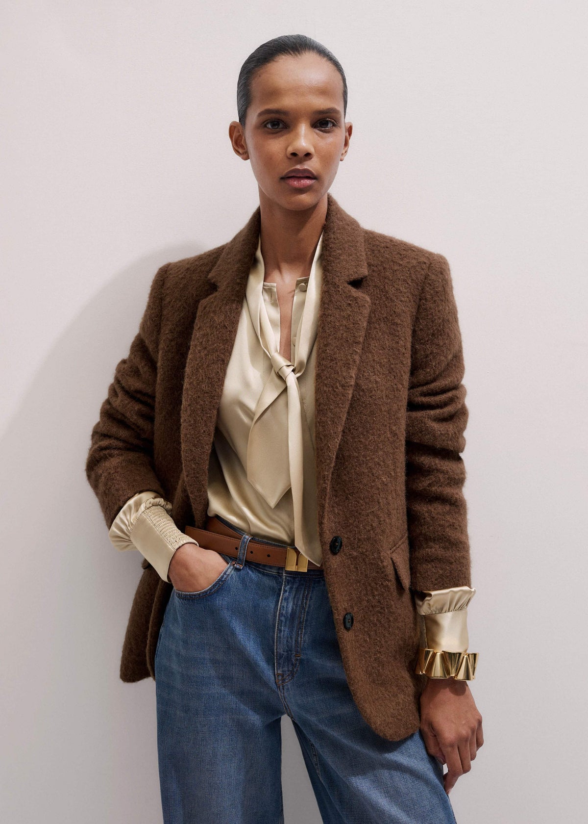 Brown Teddy Luxe Blazer | ME+EM