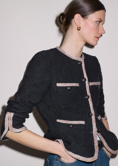Black Straight Fit Jacket | ME+EM