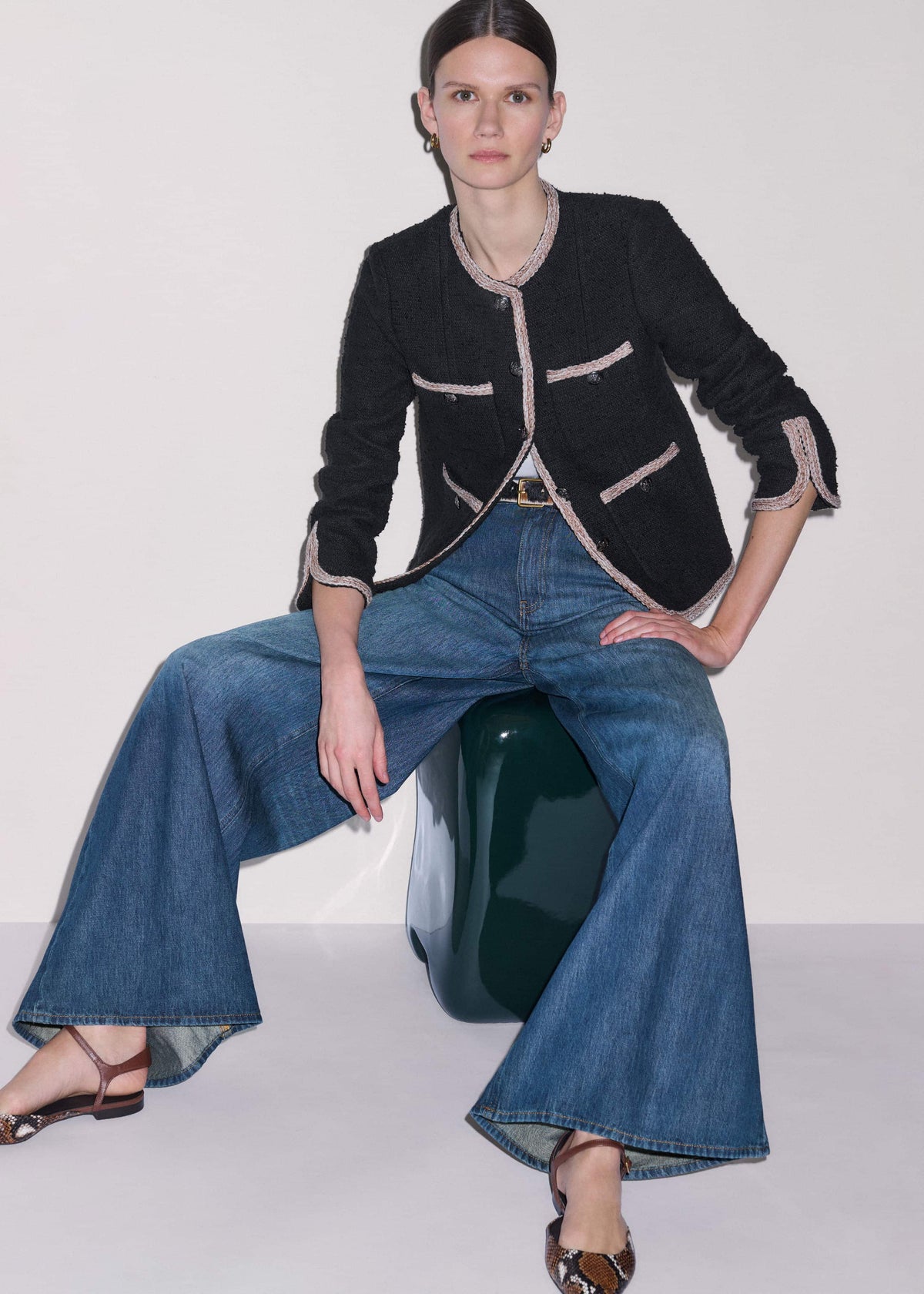 Black Straight Fit Jacket | ME+EM
