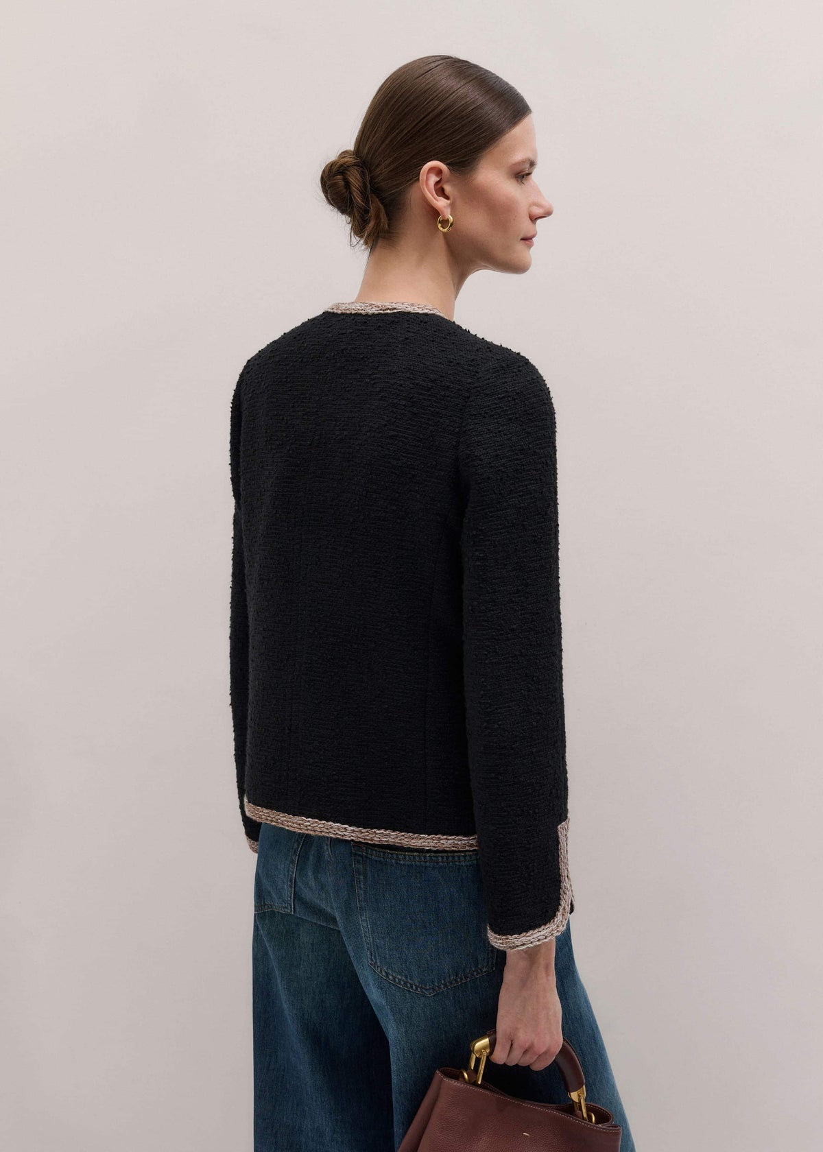 Black Straight Fit Jacket | ME+EM