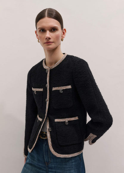 Black Straight Fit Jacket | ME+EM