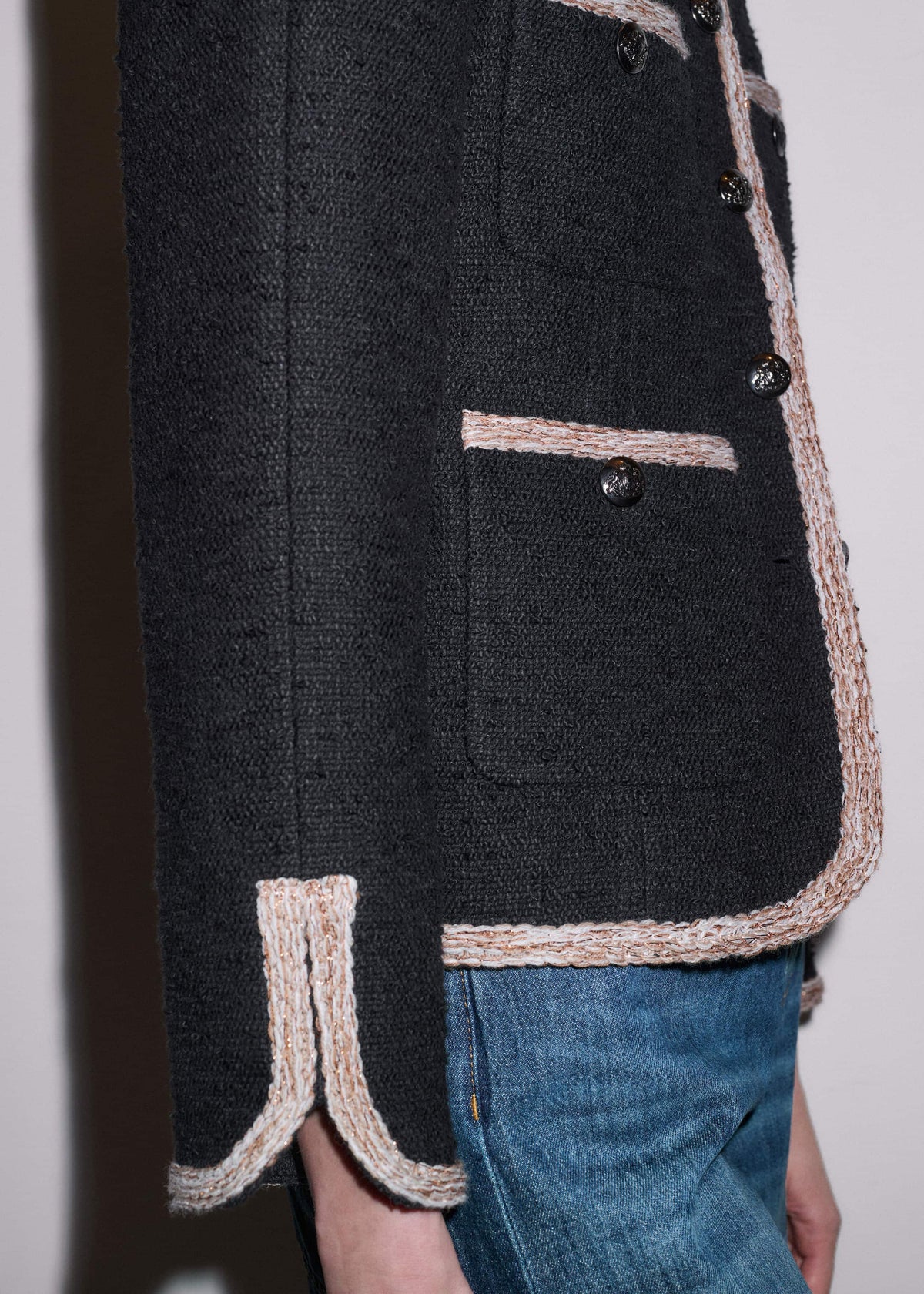 Black Straight Fit Jacket | ME+EM
