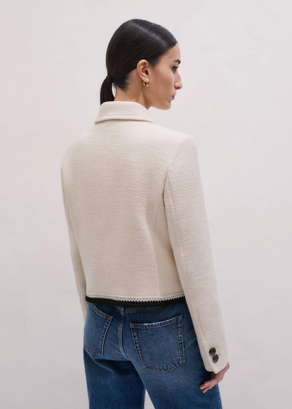 Cream Straight Crop Jacket | ME+EM