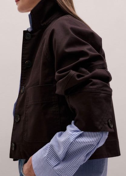 Brown Cocoon Sleeve Jacket | ME+EM