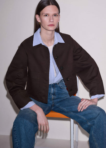 Brown Cocoon Sleeve Jacket | ME+EM