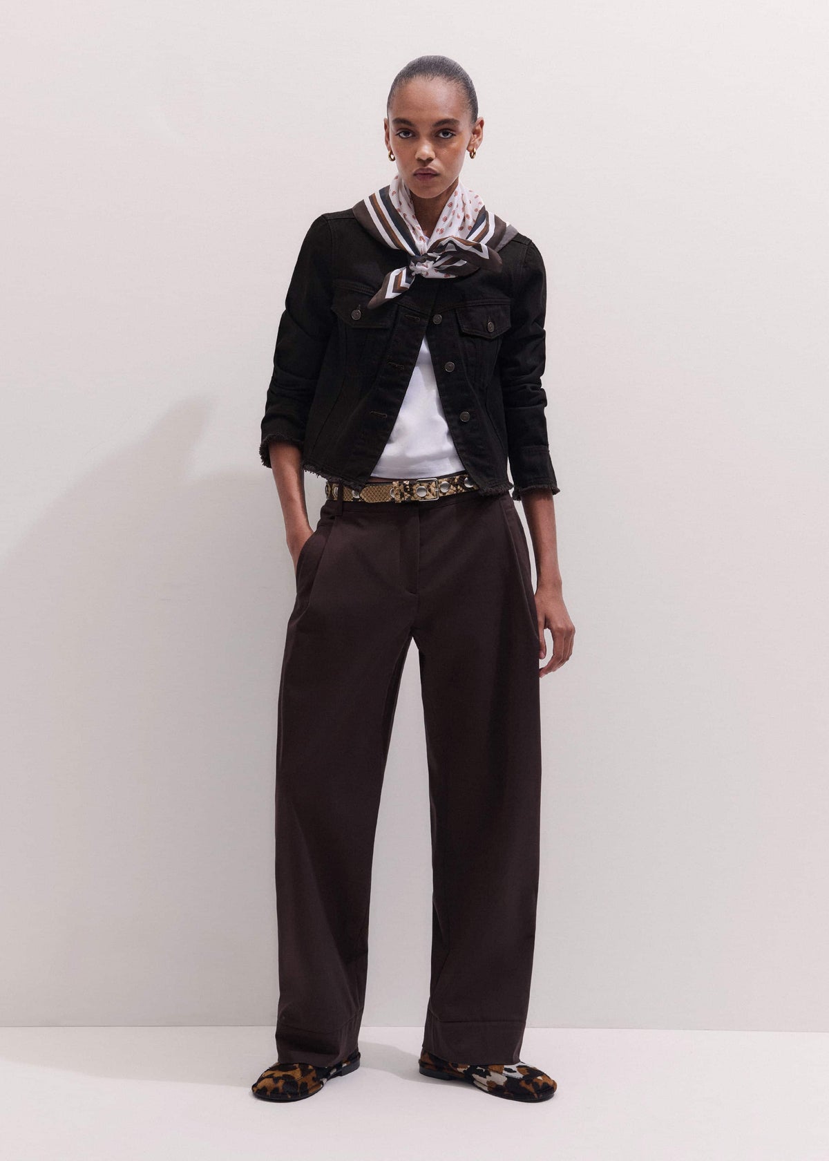 Black Collarless Fray Jacket | ME+EM