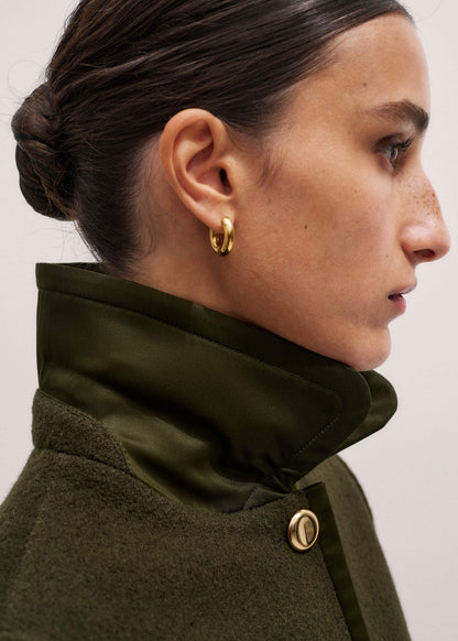 Olive Green Straight Crop Jacket | ME+EM