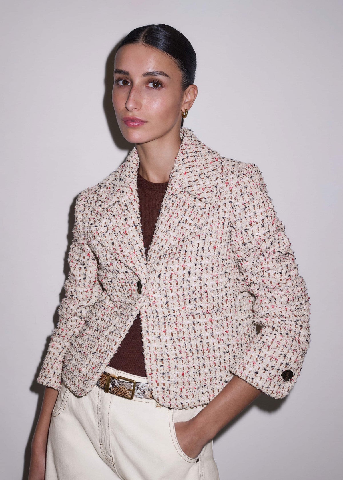 Cream Heritage Crop Jacket | ME+EM