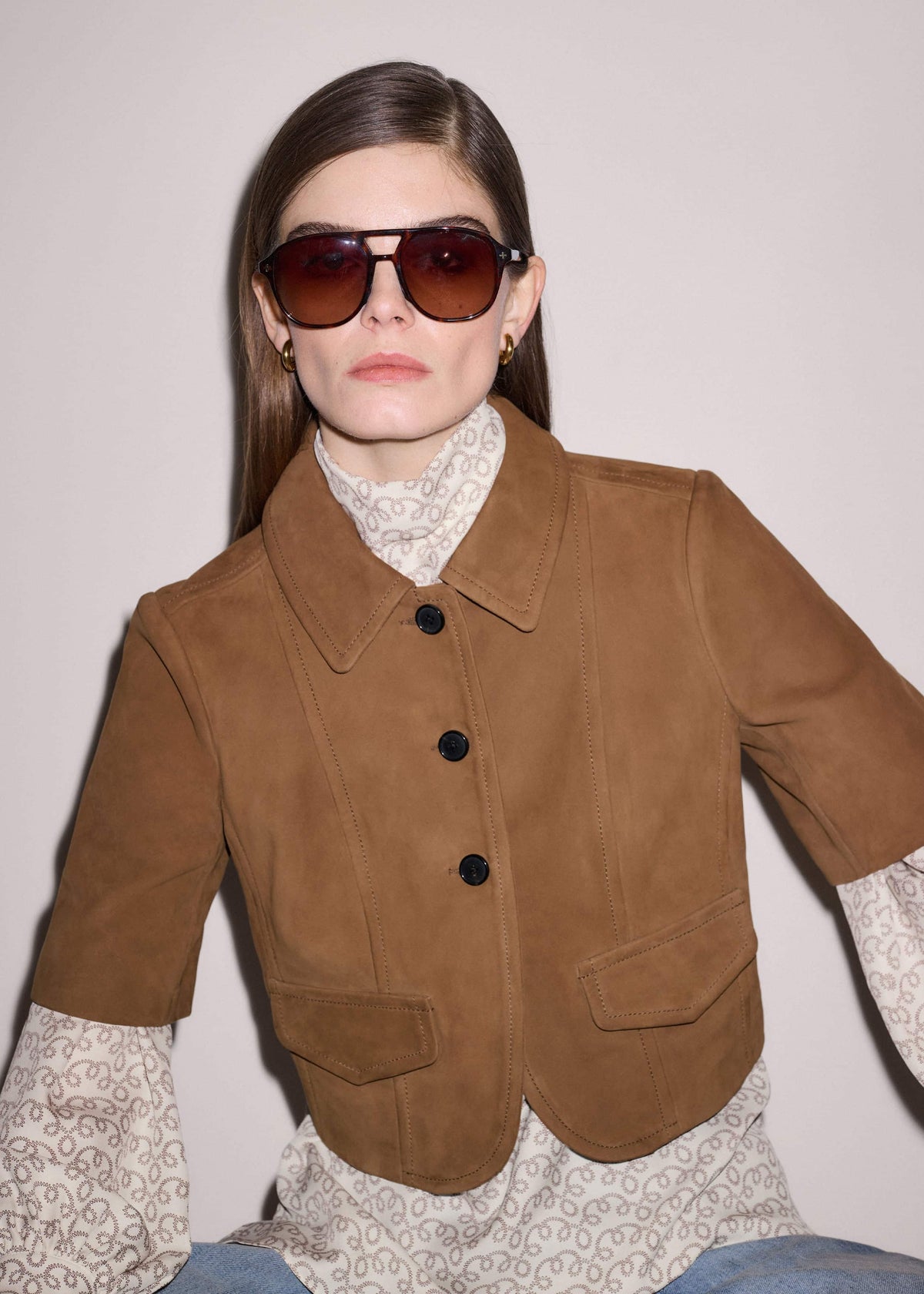 Brown Everyday Short Sleeve Jacket | ME+EM