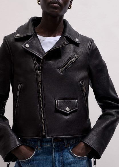 Black Perfect Little Biker Jacket | ME+EM