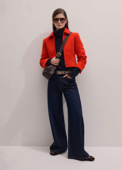 Orange Cropped Bouclé Jacket | ME+EM