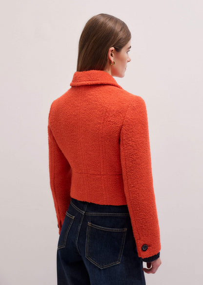 Orange Cropped Bouclé Jacket | ME+EM