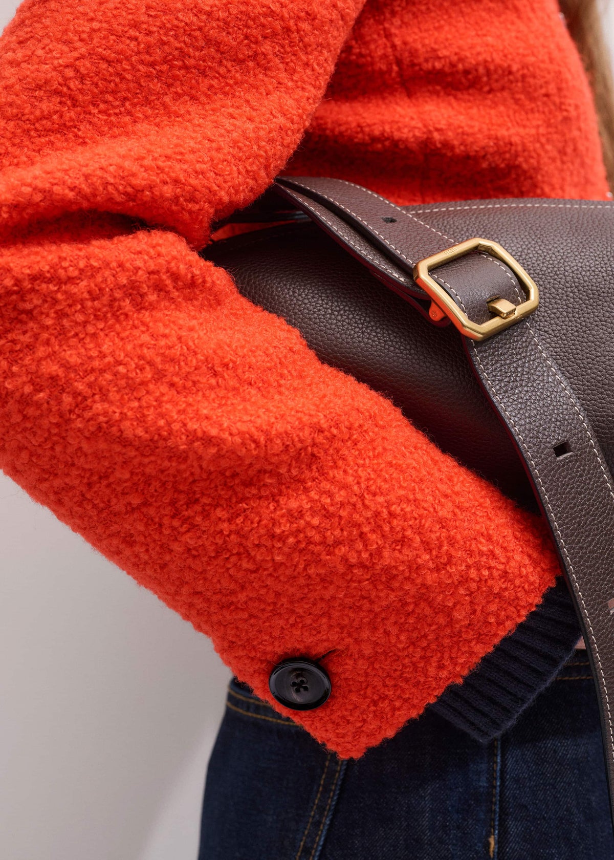 Orange Cropped Bouclé Jacket | ME+EM