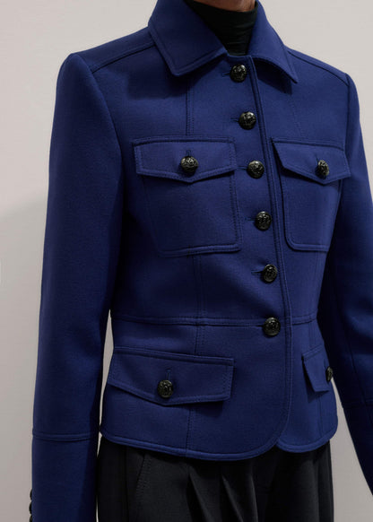Blue Fitted Military Jacket | ME+EM
