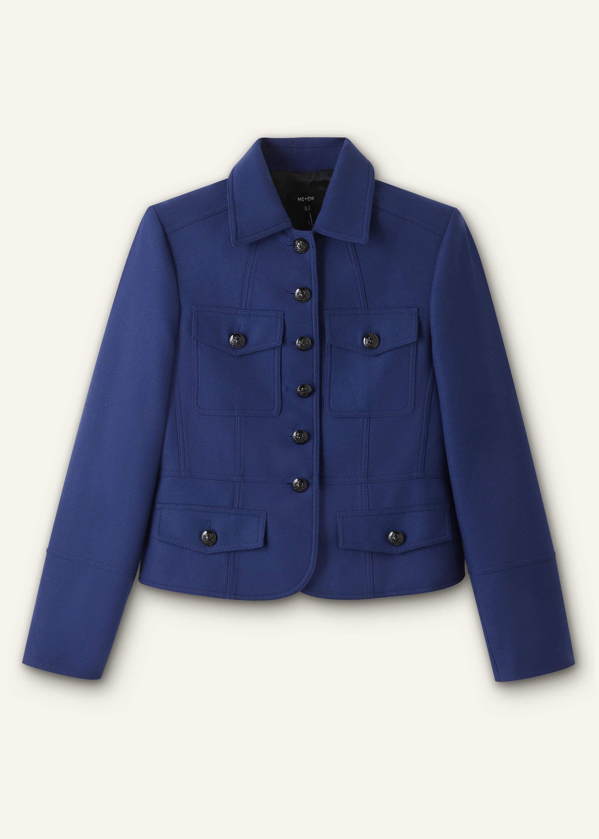 Blue Fitted Military Jacket | ME+EM