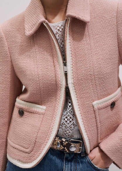 Pink Straight Crop Jacket | ME+EM