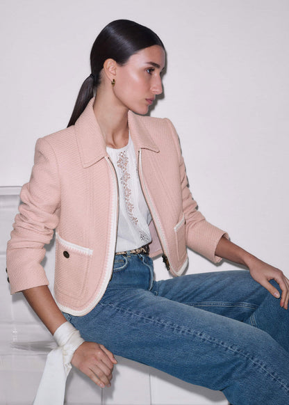 Pink Straight Crop Jacket | ME+EM