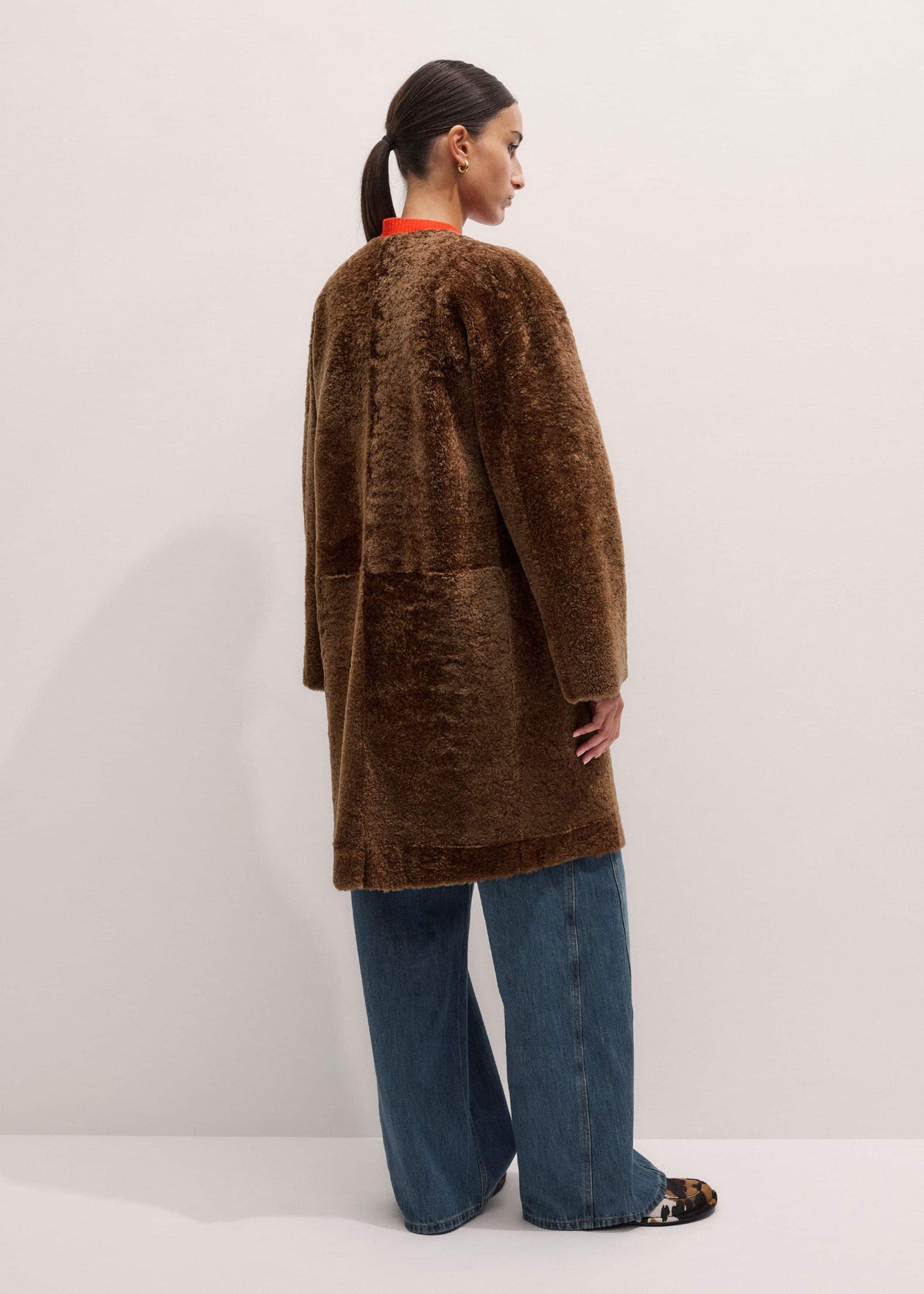 Brown Shearling Coat | ME+EM