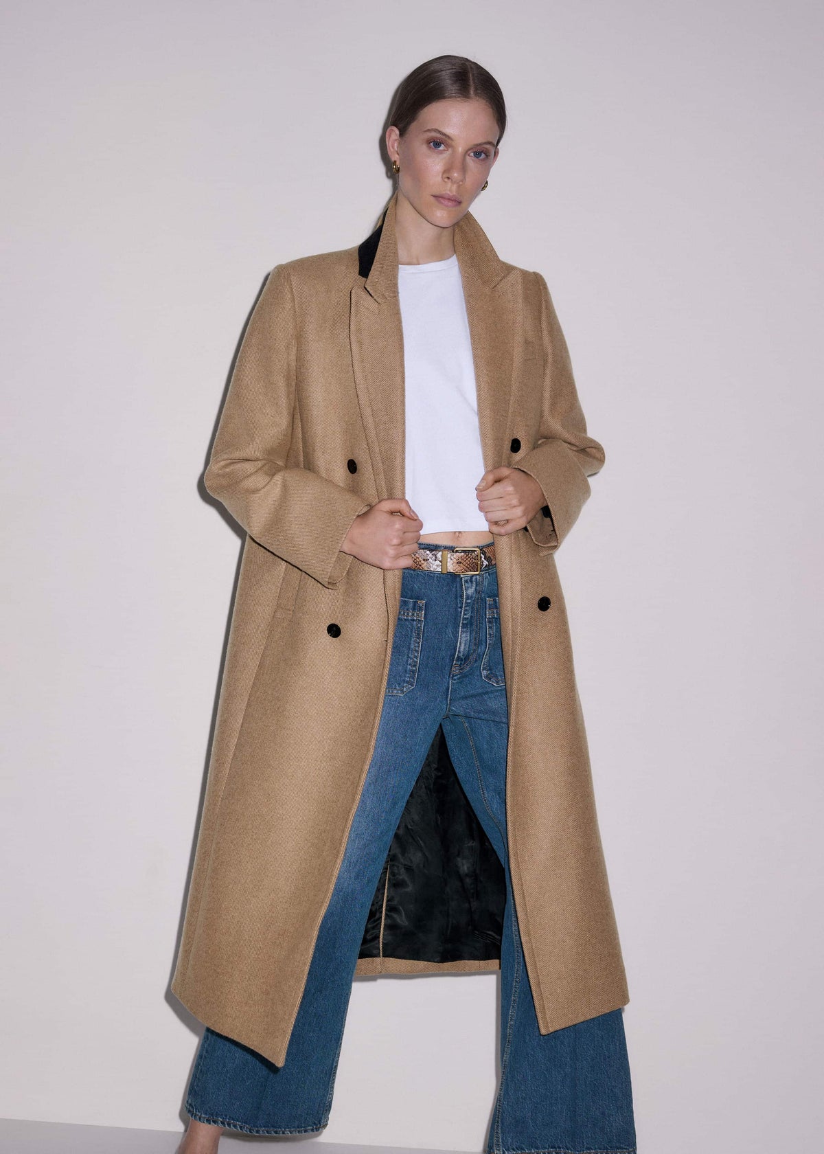 Brown Double-Breasted Coat | ME+EM