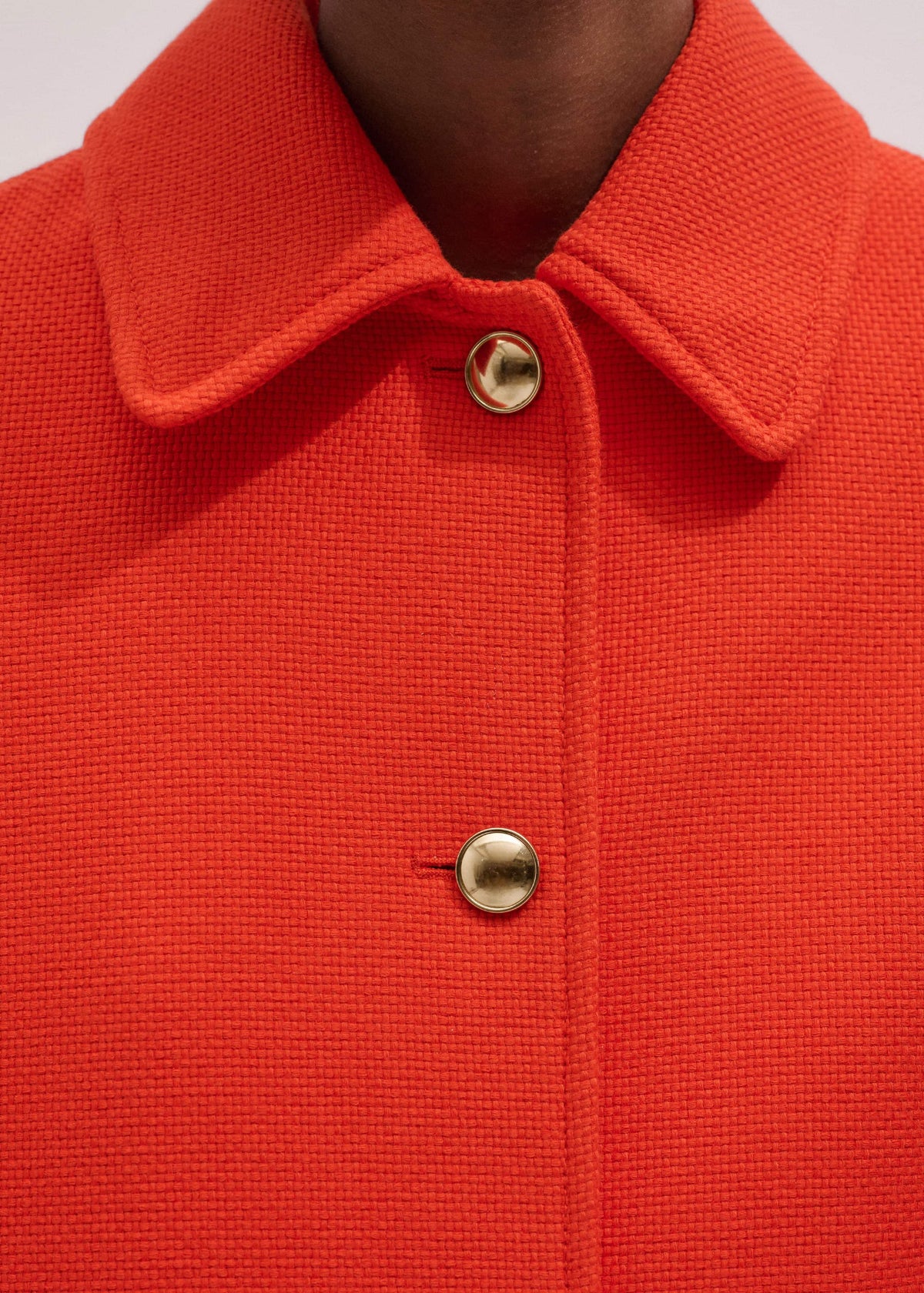 Orange Sculptural Sleeve Swing Coat | ME+EM