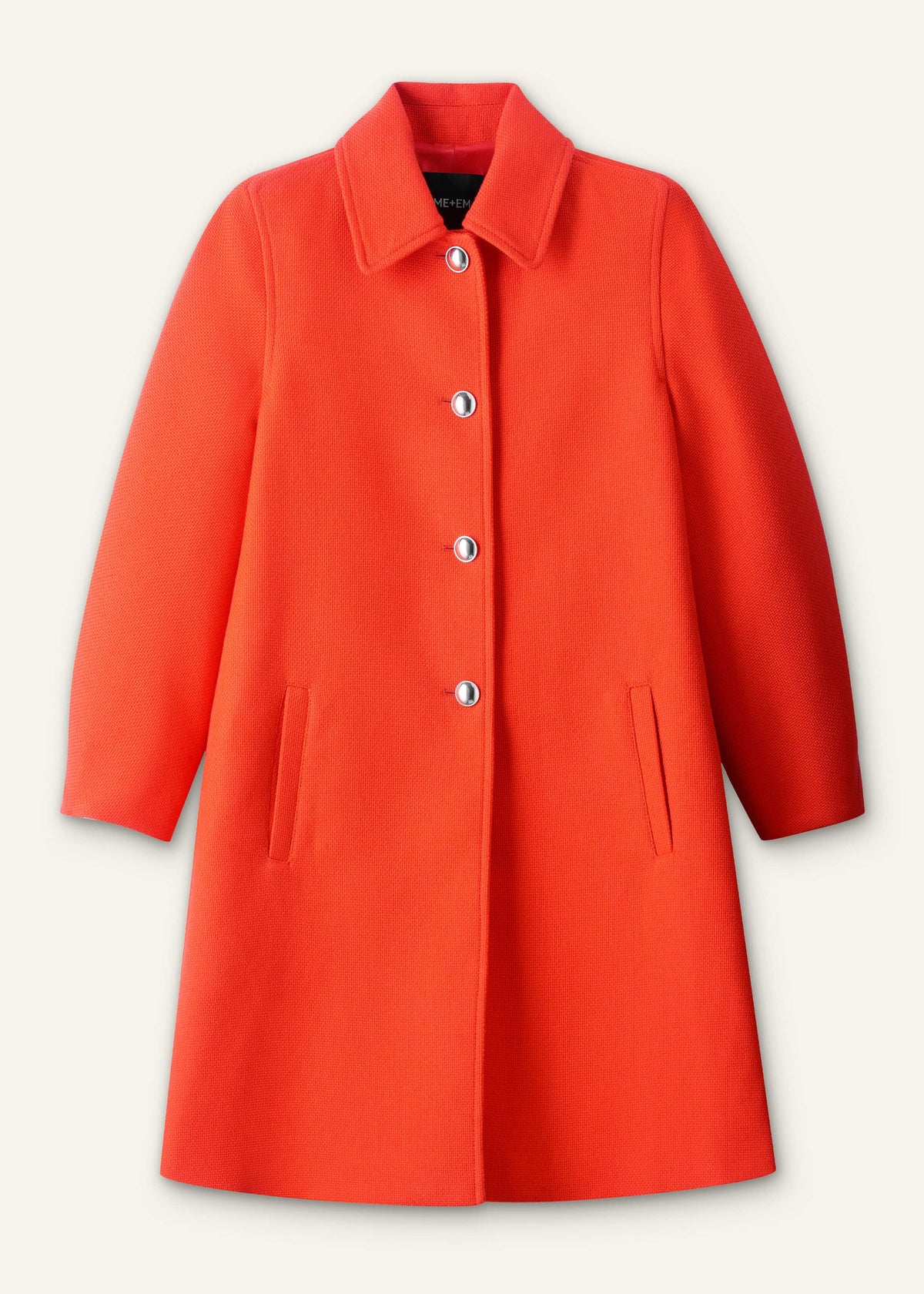 Orange Sculptural Sleeve Swing Coat | ME+EM