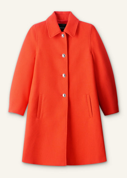 Orange Sculptural Sleeve Swing Coat | ME+EM