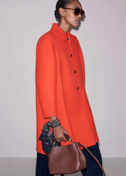 Orange Sculptural Sleeve Swing Coat | ME+EM