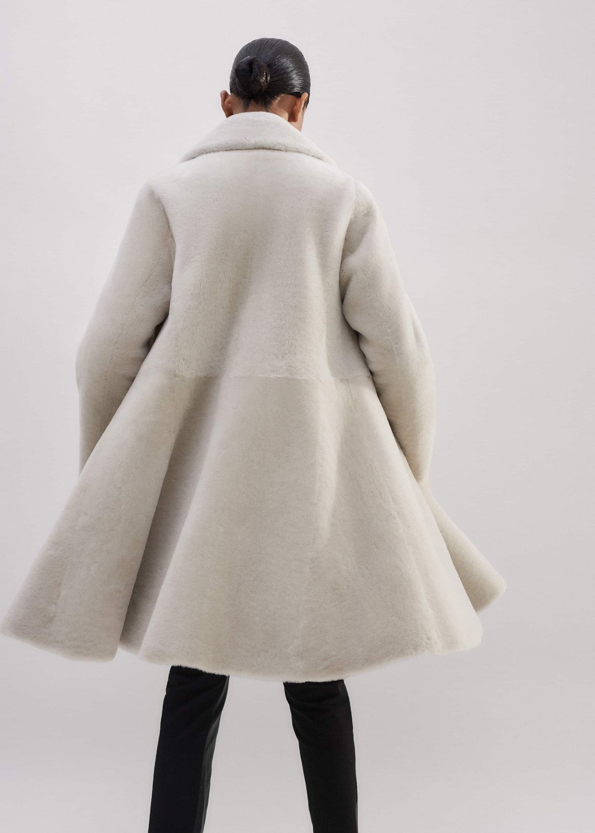 Natural Luxe Shearling Leather-Mix Swing Coat | ME+EM