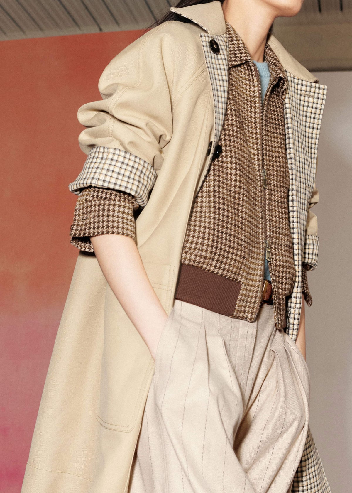 Camel Brown Reversible Mac + Hood | ME+EM