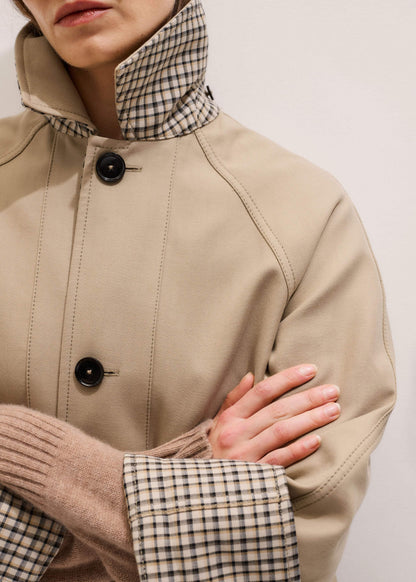 Camel Brown Reversible Mac + Hood | ME+EM
