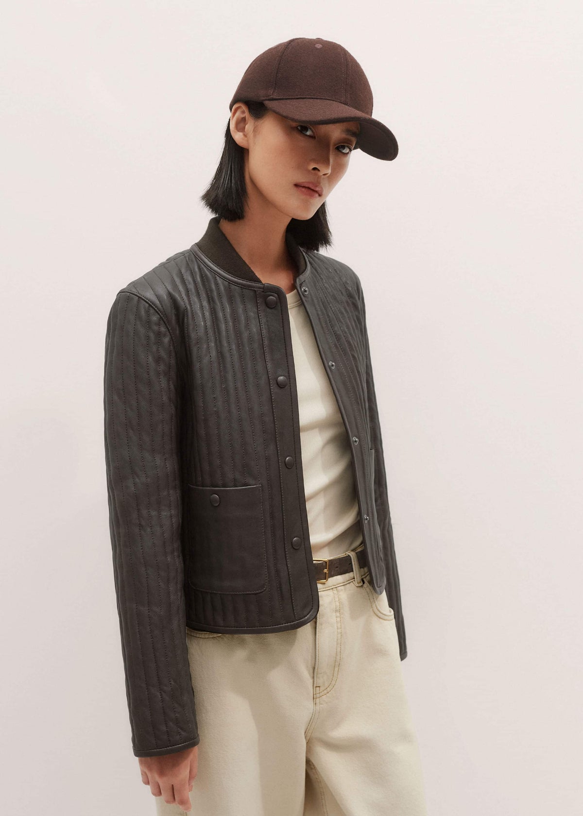 Brown Quilted Weekend Jacket | ME+EM