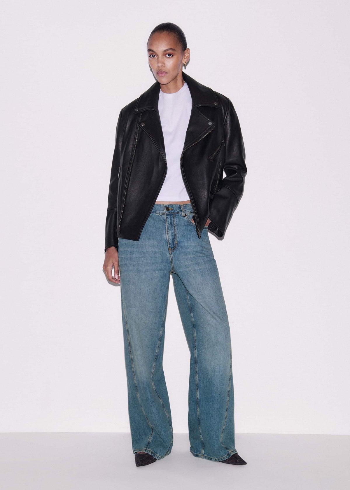 Black Authentic Leather Biker Jacket | ME+EM