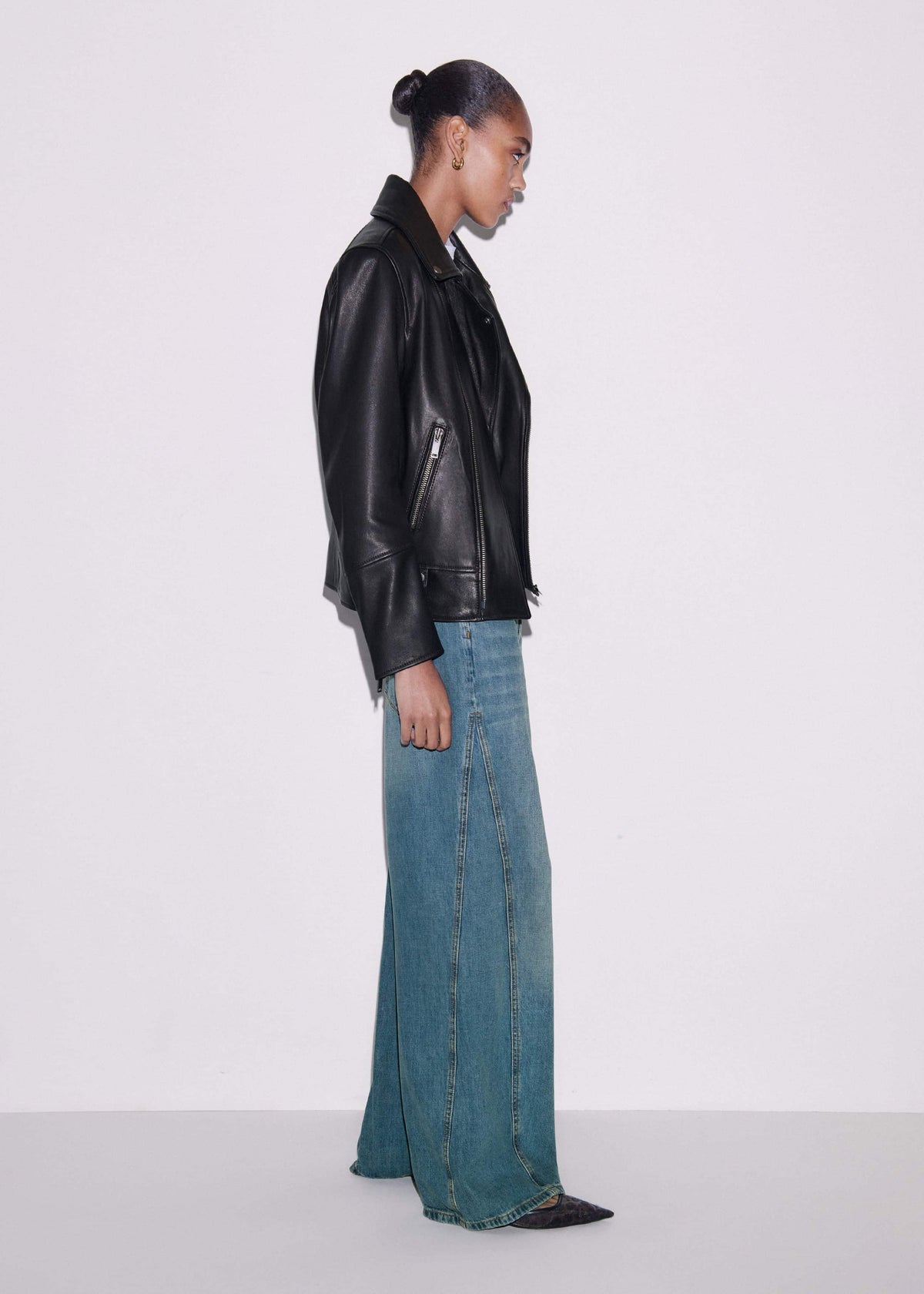 Black Authentic Leather Biker Jacket | ME+EM