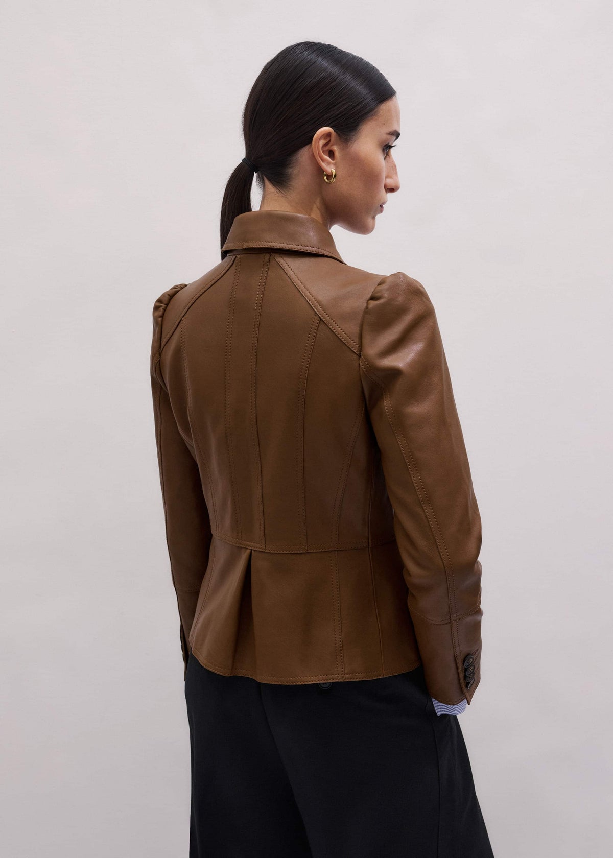Brown Slim Fit Feminine Utility Jacket | ME+EM