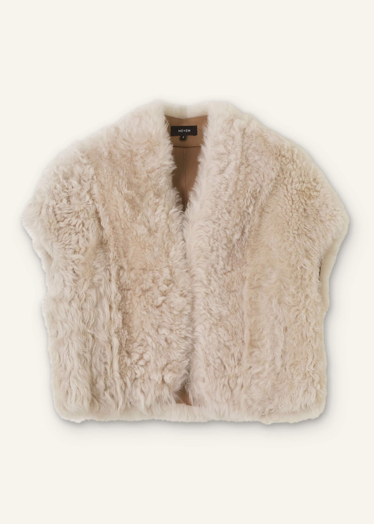 Cream Shearling Evening Layering Shrug | ME+EM