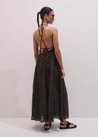 Black Halter Maxi Beach Dress | ME+EM