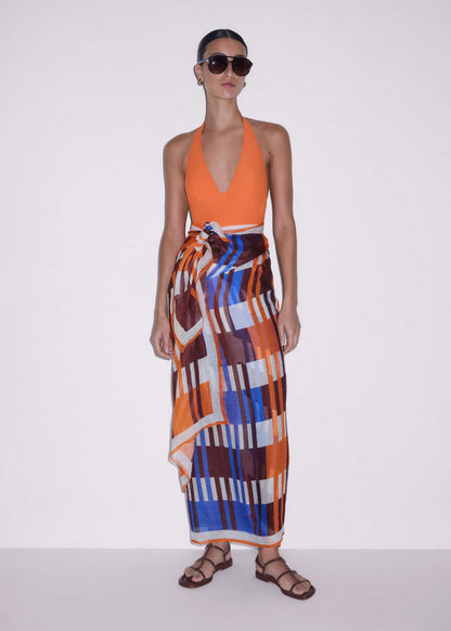 Orange Halterneck Swimsuit | ME+EM
