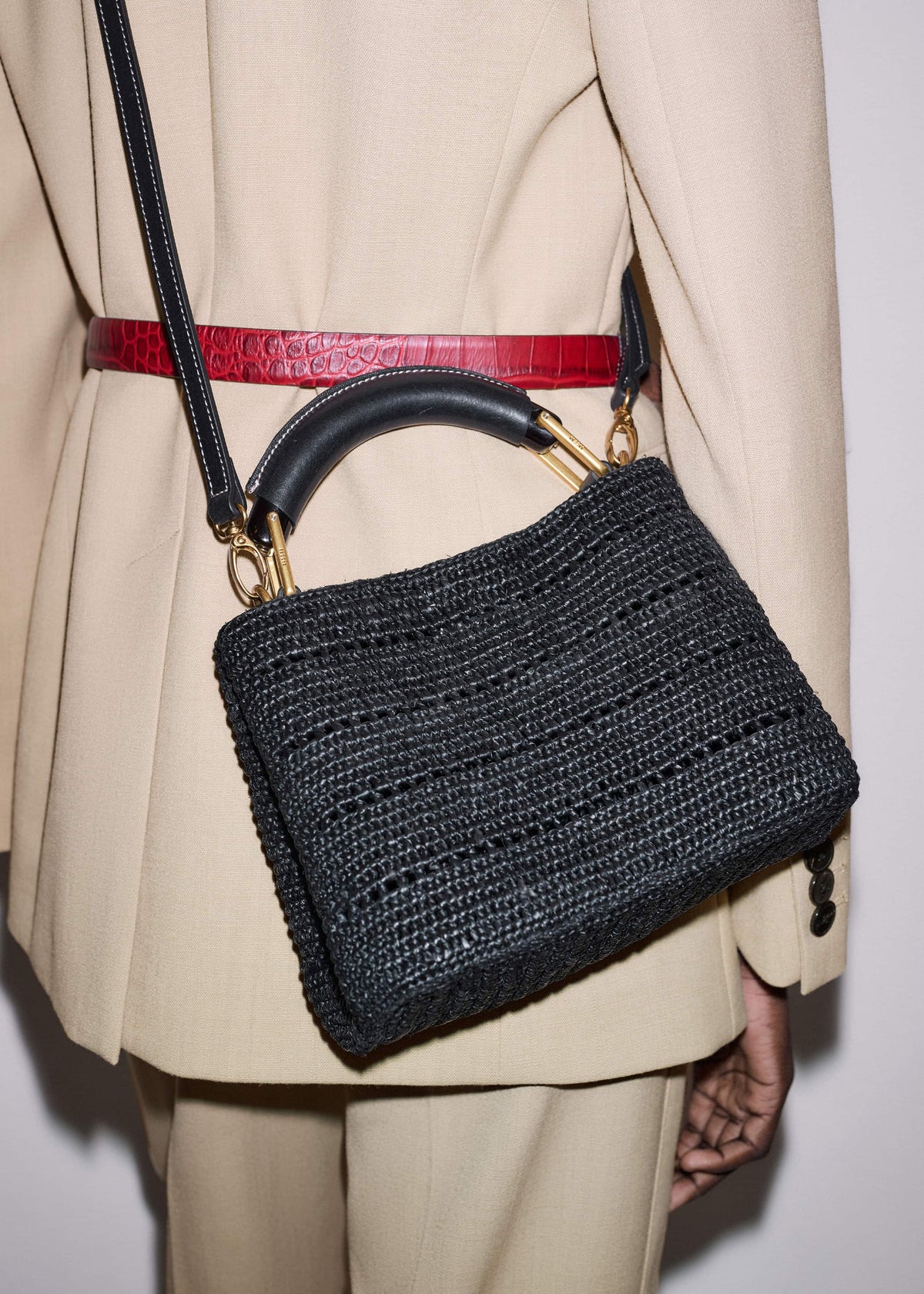 Black Raffia Mini Day Bag | ME+EM