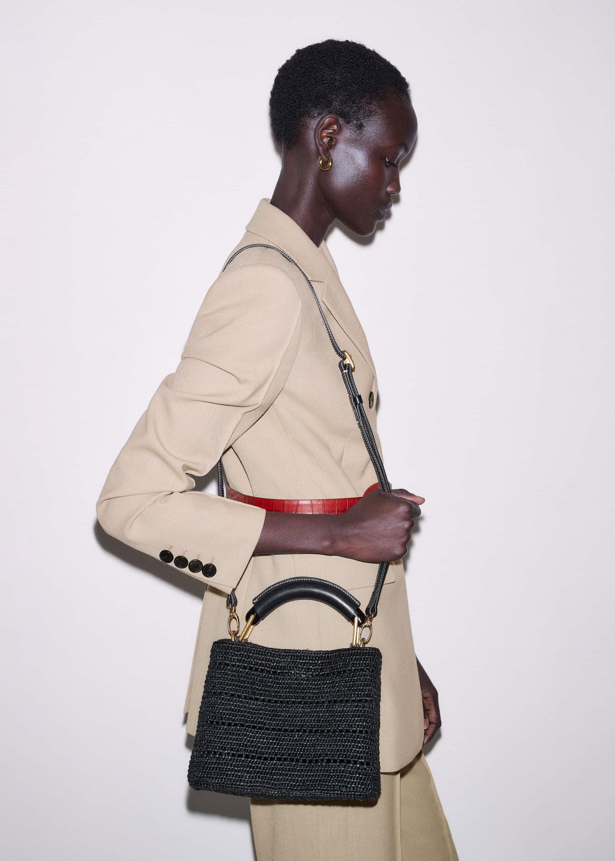 Black Raffia Mini Day Bag | ME+EM