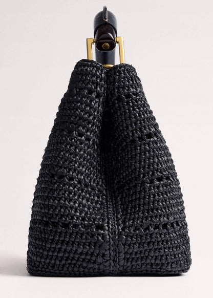 Black Raffia Mini Day Bag | ME+EM